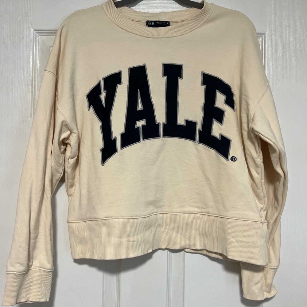 Zara ‘Yale’ Cropped Crewneck Size L